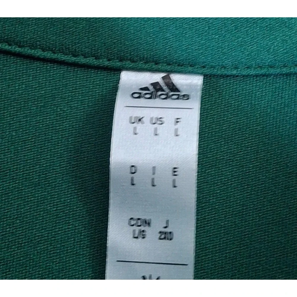 Miami Hurricanes Polo Shirt Men's Large Green Adidas Aeroready NCAA Performance